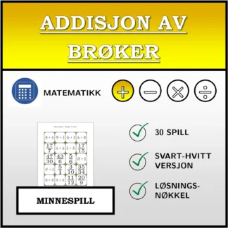 Memoryspill: Addisjon av brøker