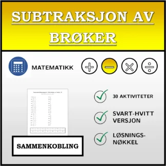 Sammenkoblingsoppgave: Subtraksjon av brøker