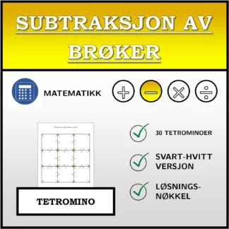 Tetromino: Subtraksjon av brøker