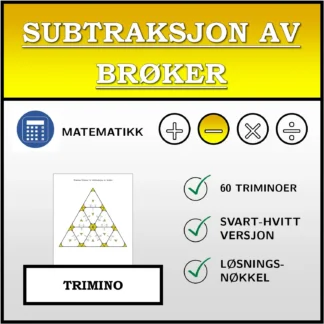 Trimino: Subtraksjon av brøker