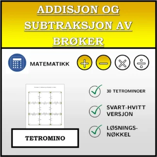 Tetromino: Addisjon og subtraksjon av brøker
