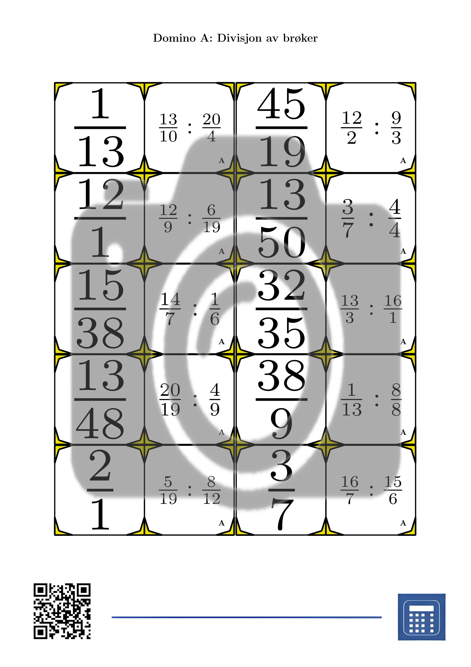 Domino: Divisjon av brøker - Bilde 2