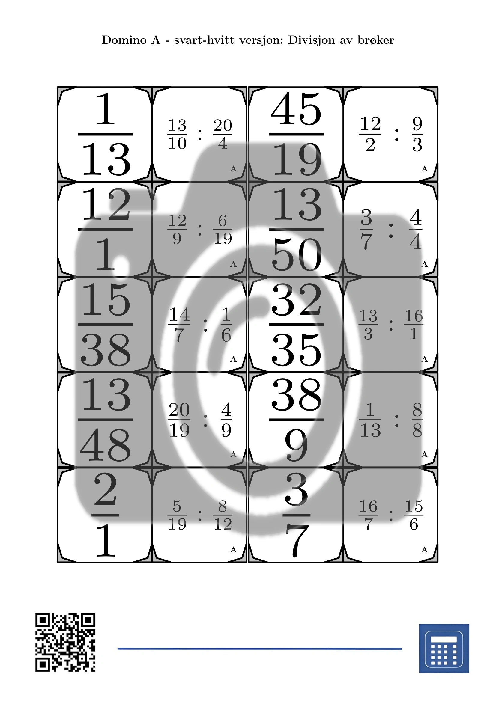 Domino: Divisjon av brøker - Bilde 3
