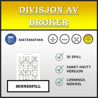 Memoryspill: Divisjon av brøker