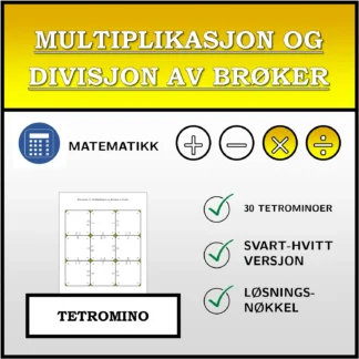 Tetromino: Multiplikasjon og divisjon av brøker