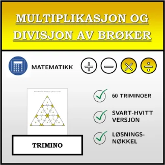 Trimino: Multiplikasjon og divisjon av brøker