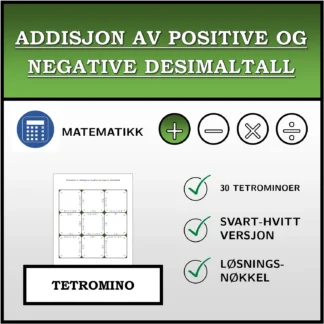 Tetromino: Addisjon av positive og negative desimaltall
