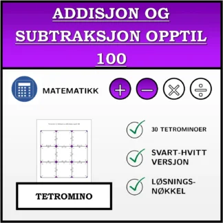 Tetromino: Addisjon og subtraksjon opptil 100