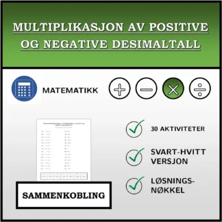 Sammenkoblingsoppgave: Multiplikasjon av positive og negative desimaltall