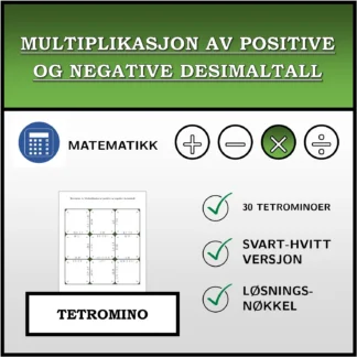 Tetromino: Multiplikasjon av positive og negative desimaltall