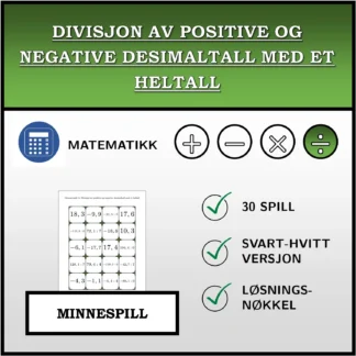 Memoryspill: Divisjon av positive og negative desimaltall med et heltall