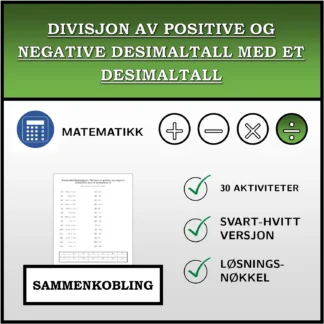 Sammenkoblingsoppgave: Divisjon av positive og negative desimaltall med et desimaltall