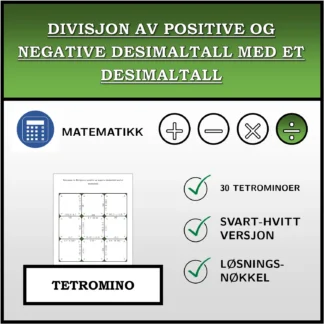 Tetromino: Divisjon av positive og negative desimaltall med et desimaltall