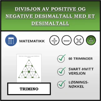 Trimino: Divisjon av positive og negative desimaltall med et desimaltall