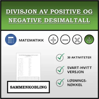 Sammenkoblingsoppgave: Divisjon av positive og negative desimaltall
