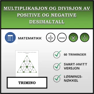 Trimino: Multiplikasjon og divisjon av positive og negative desimaltall