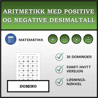Domino: Aritmetikk med positive og negative desimaltall