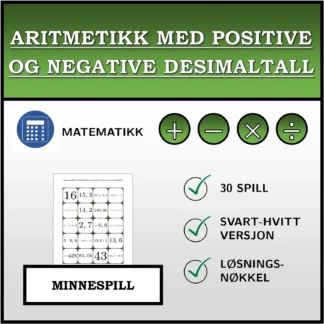 Memoryspill: Aritmetikk med positive og negative desimaltall