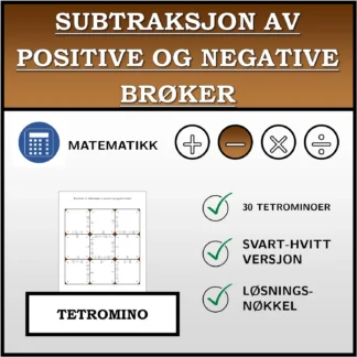 Tetromino: Subtraksjon av positive og negative brøker