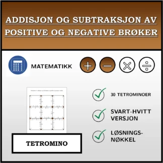 Tetromino: Addisjon og subtraksjon av positive og negative brøker