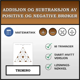 Trimino: Addisjon og subtraksjon av positive og negative brøker