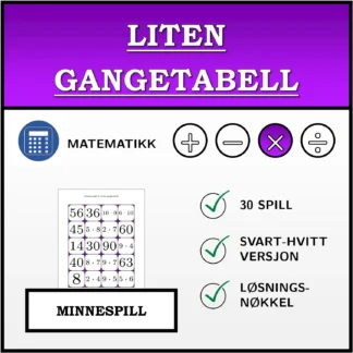 Memoryspill: Liten gangetabell