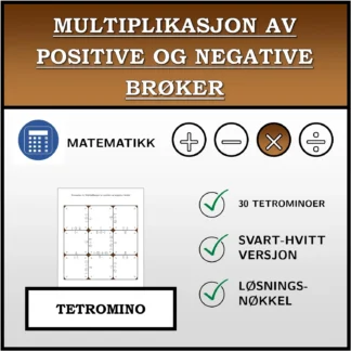 Tetromino: Multiplikasjon av positive og negative brøker