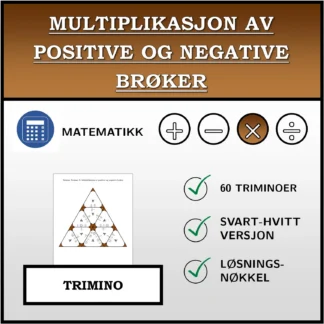 Trimino: Multiplikasjon av positive og negative brøker