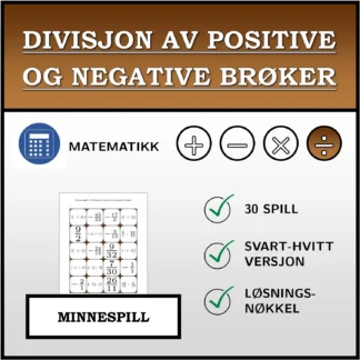 Memoryspill: Divisjon av positive og negative brøker
