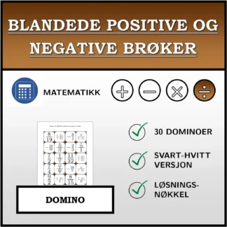 Domino: Blandede positive og negative brøker