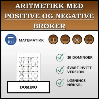 Domino: Aritmetikk med positive og negative brøker