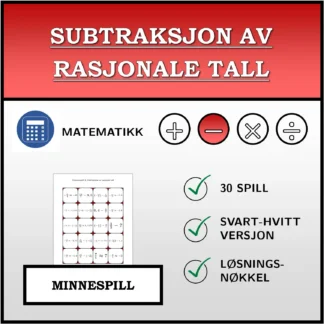 Memoryspill: Subtraksjon av rasjonale tall