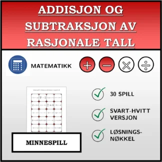 Memoryspill: Addisjon og subtraksjon av rasjonale tall