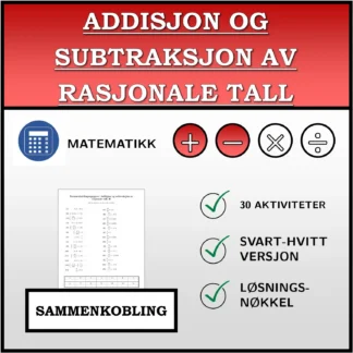 Sammenkoblingsoppgave: Addisjon og subtraksjon av rasjonale tall
