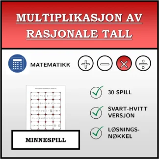 Memoryspill: Multiplikasjon av rasjonale tall