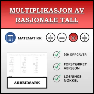 Arbeidsark: Multiplikasjon av rasjonale tall