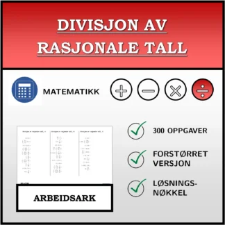 Arbeidsark: Divisjon av rasjonale tall