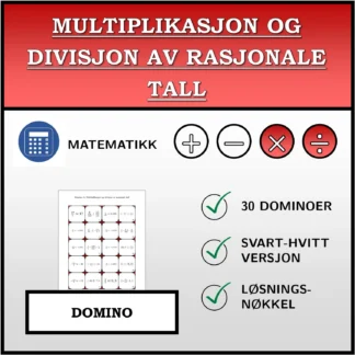 Domino: Multiplikasjon og divisjon av rasjonale tall