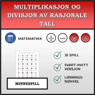 Memoryspill: Multiplikasjon og divisjon av rasjonale tall