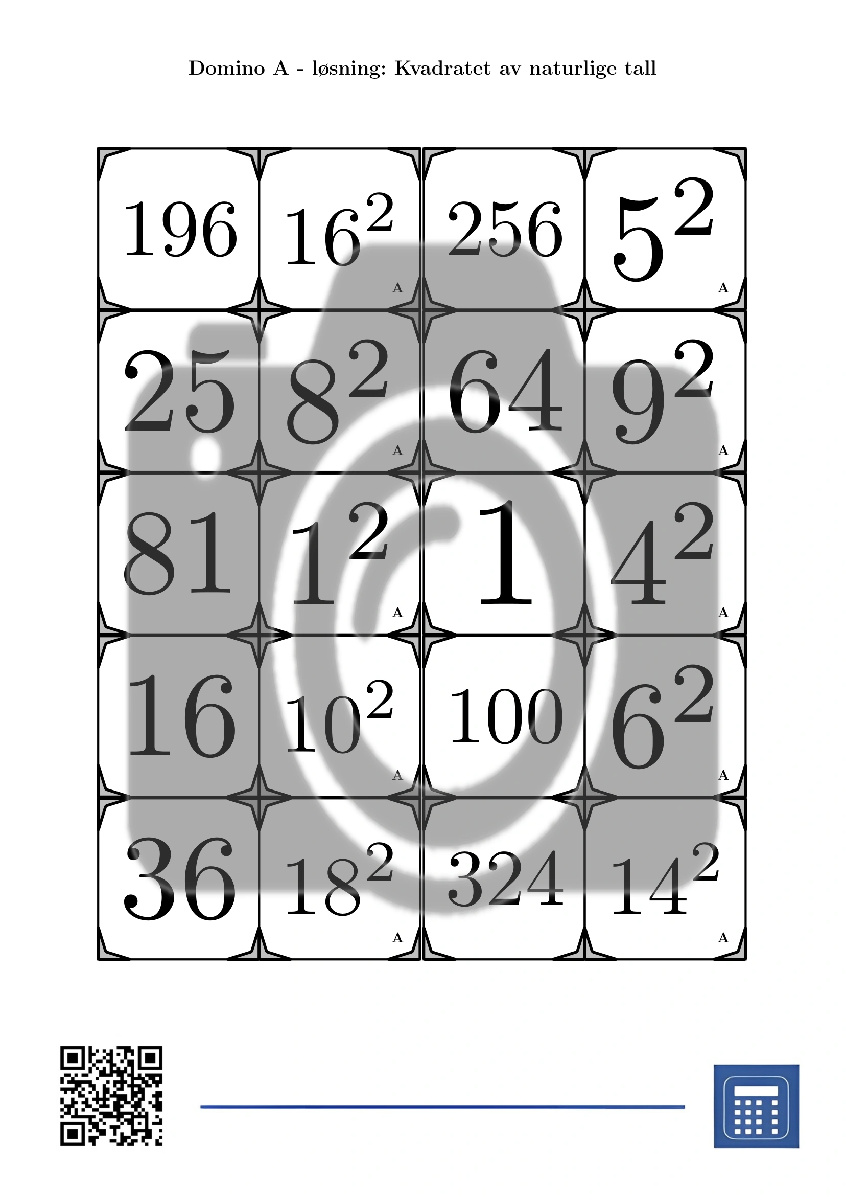 Domino: Kvadratet av naturlige tall - Bilde 4