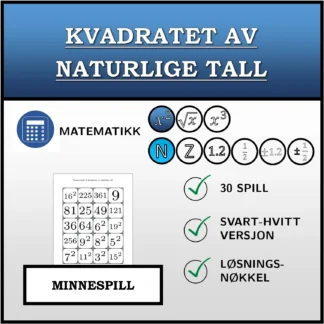 Memoryspill: Kvadratet av naturlige tall