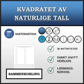 Sammenkoblingsoppgave: Kvadratet av naturlige tall