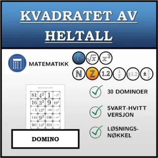 Domino: Kvadratet av heltall