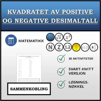 Sammenkoblingsoppgave: Kvadratet av positive og negative desimaltall
