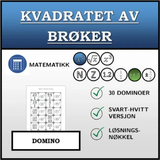 Domino: Kvadratet av brøker