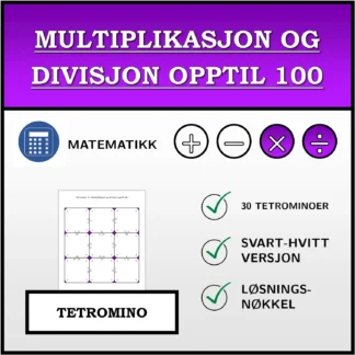 Tetromino: Multiplikasjon og divisjon opptil 100