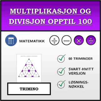 Trimino: Multiplikasjon og divisjon opptil 100