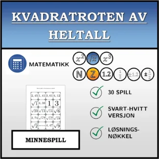 Memoryspill: Kvadratroten av heltall