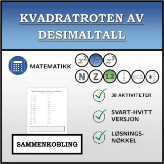 Sammenkoblingsoppgave: Kvadratroten av desimaltall