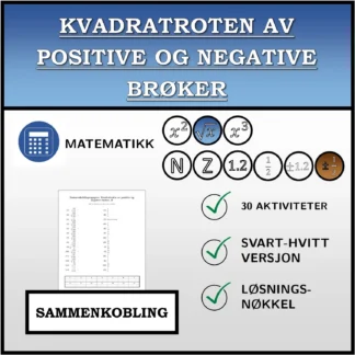 Sammenkoblingsoppgave: Kvadratroten av positive og negative brøker